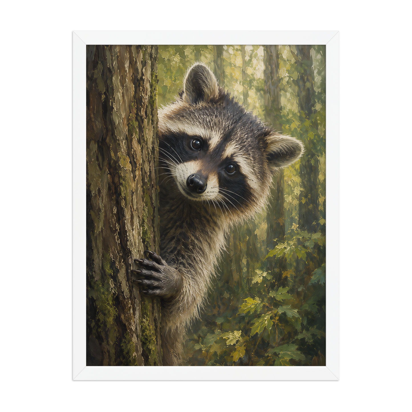 Raccoon Curiosity Framed Poster