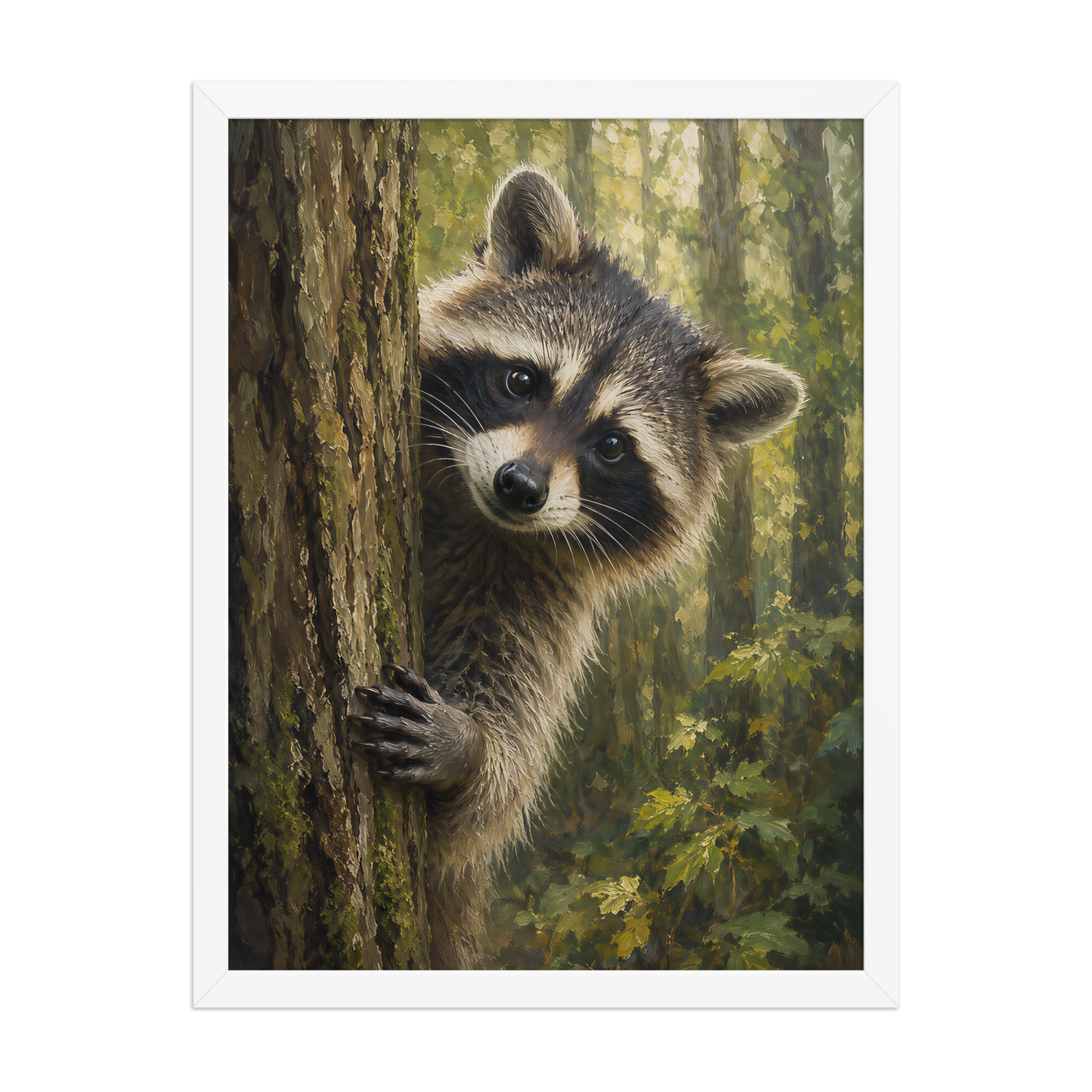 Raccoon Curiosity Framed Poster