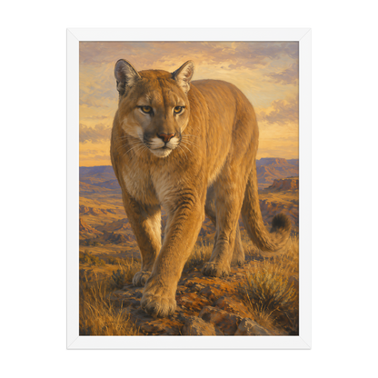 Mountain Lion Desert Pride Framed Poster
