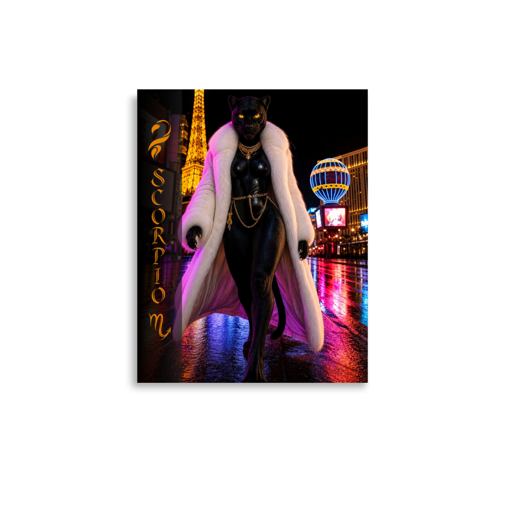 Scorpio woman black panther zodiac poster