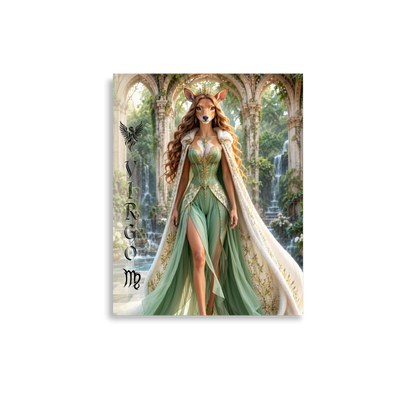 Virgo woman deer queen zodiac poster