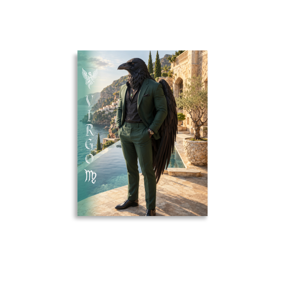 Virgo man raven king zodiac poster