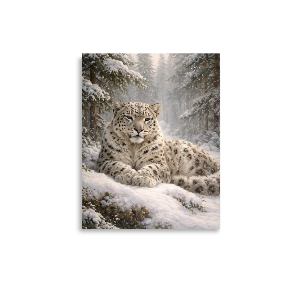Snow Leopard Winter Calm Poster