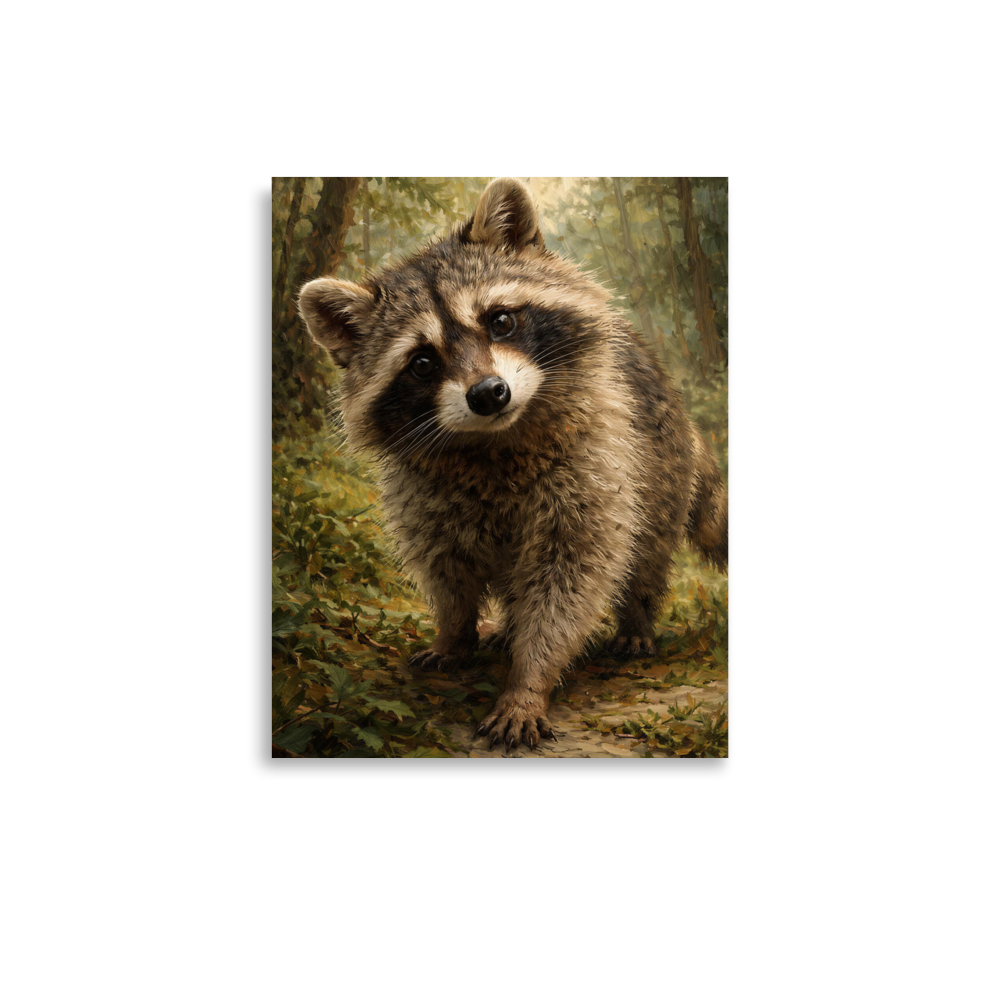 Raccoon Forest Curiosity Poster