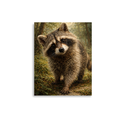 Raccoon Forest Curiosity Poster