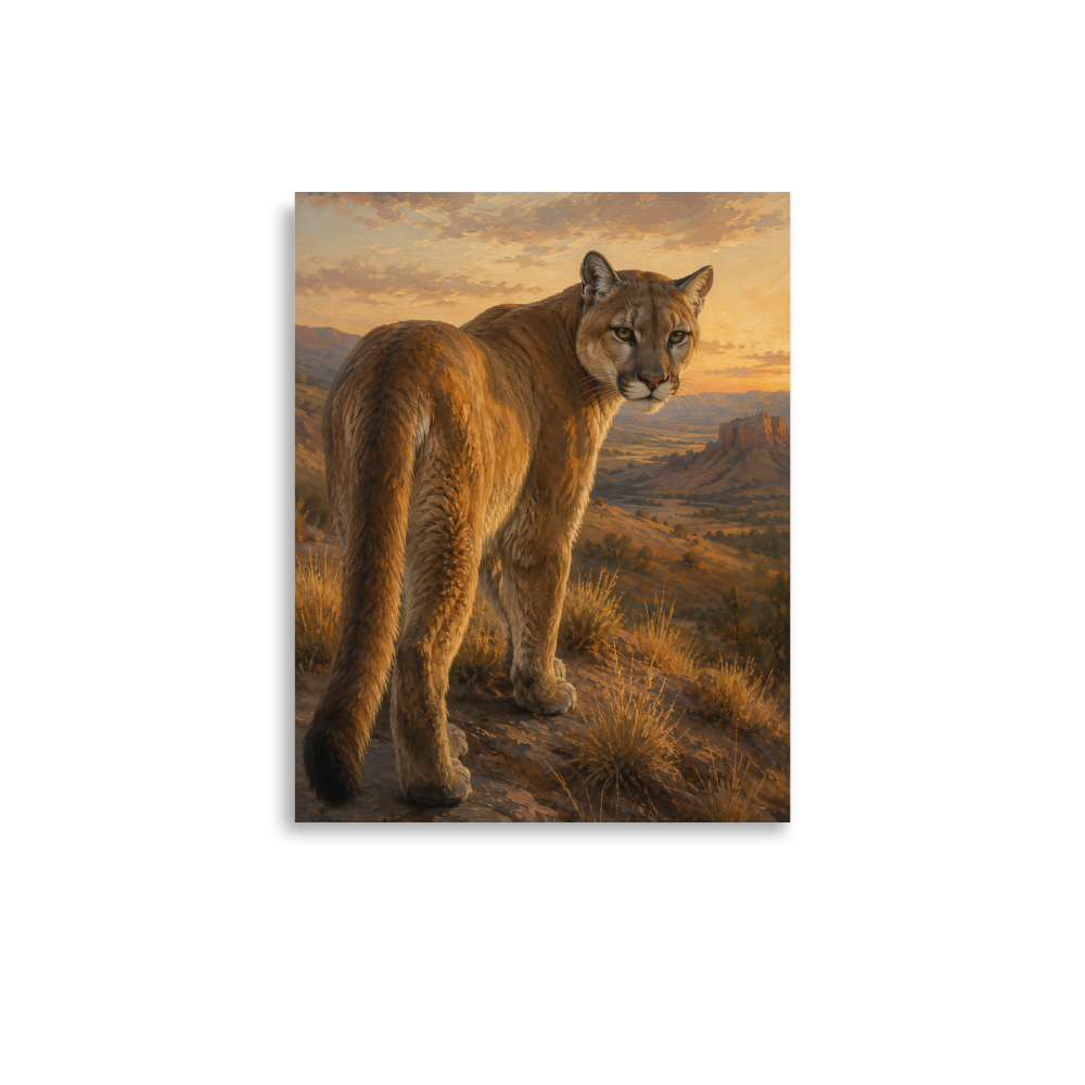 Mountain Lion Sunset Pride Poster