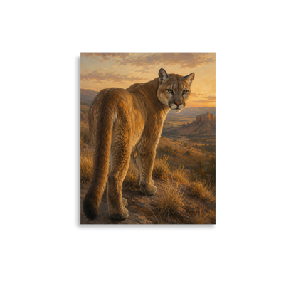 Mountain Lion Sunset Pride Poster