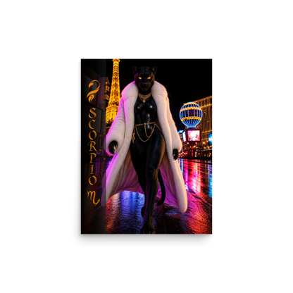 Scorpio woman black panther zodiac poster