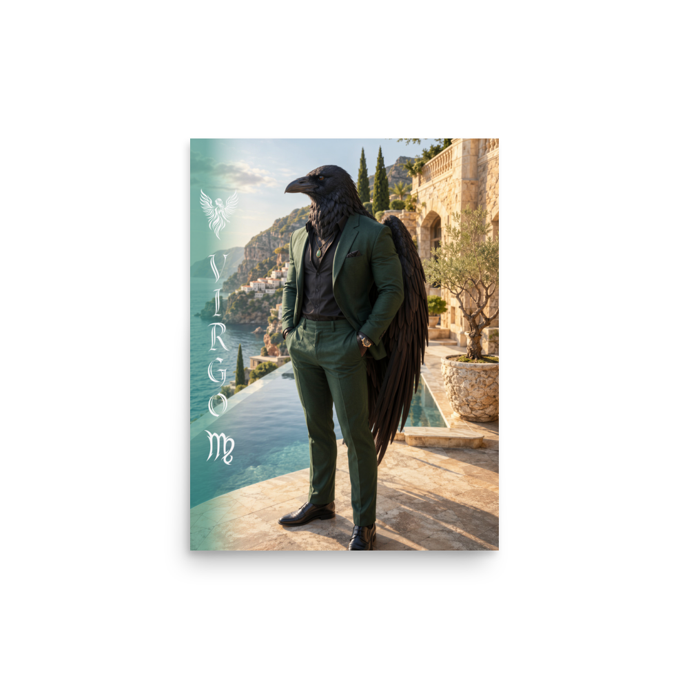 Virgo man raven king zodiac poster