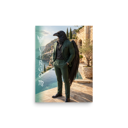Virgo man raven king zodiac poster