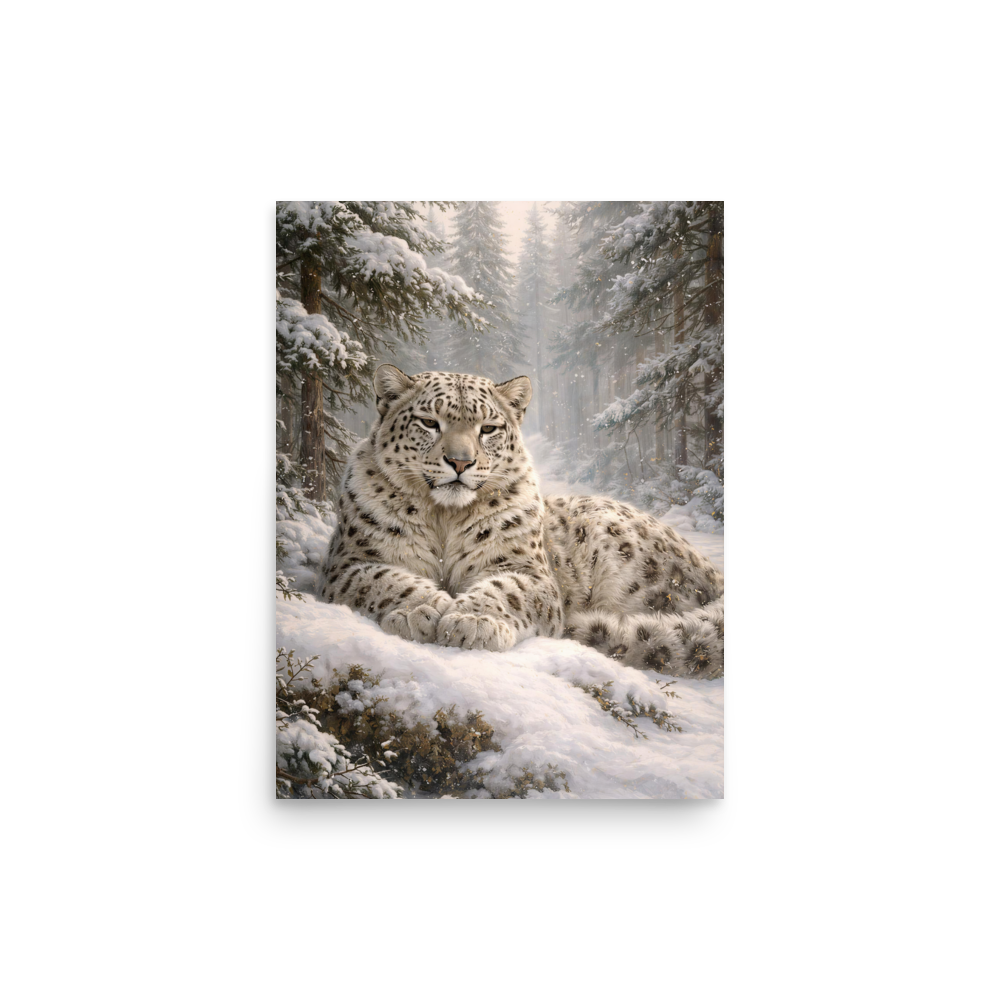 Snow Leopard Winter Calm Poster