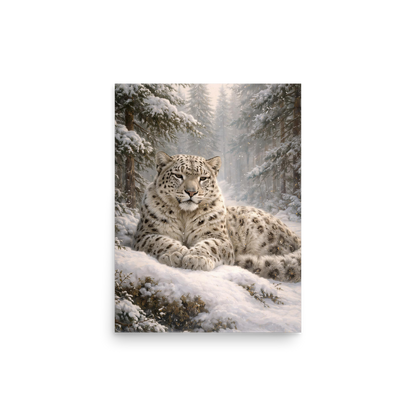 Snow Leopard Winter Calm Poster