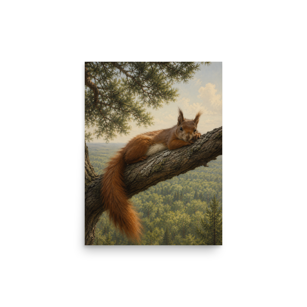 Squirrel Canopy Calm Poster