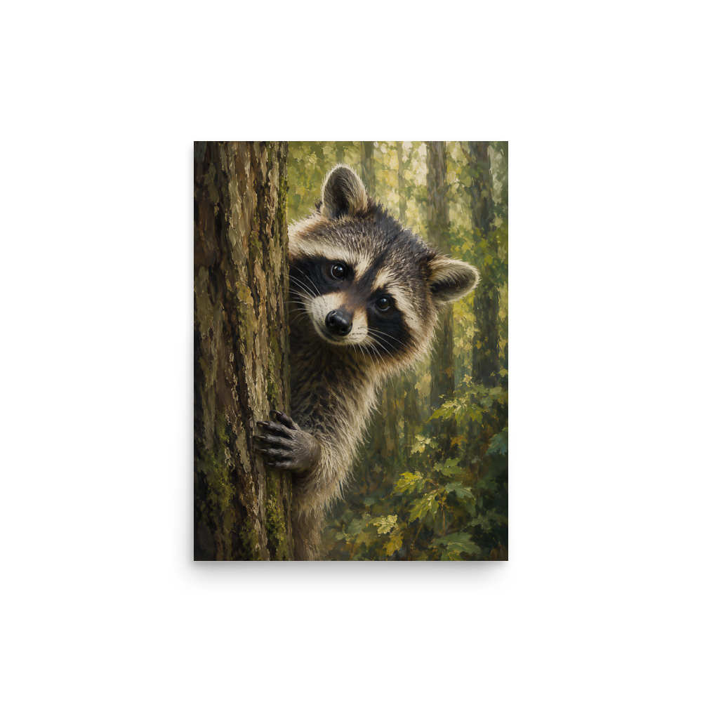 Raccoon Curiosity Poster