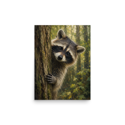 Raccoon Curiosity Poster