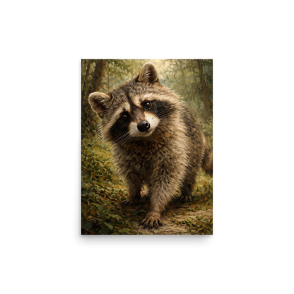 Raccoon Forest Curiosity Poster