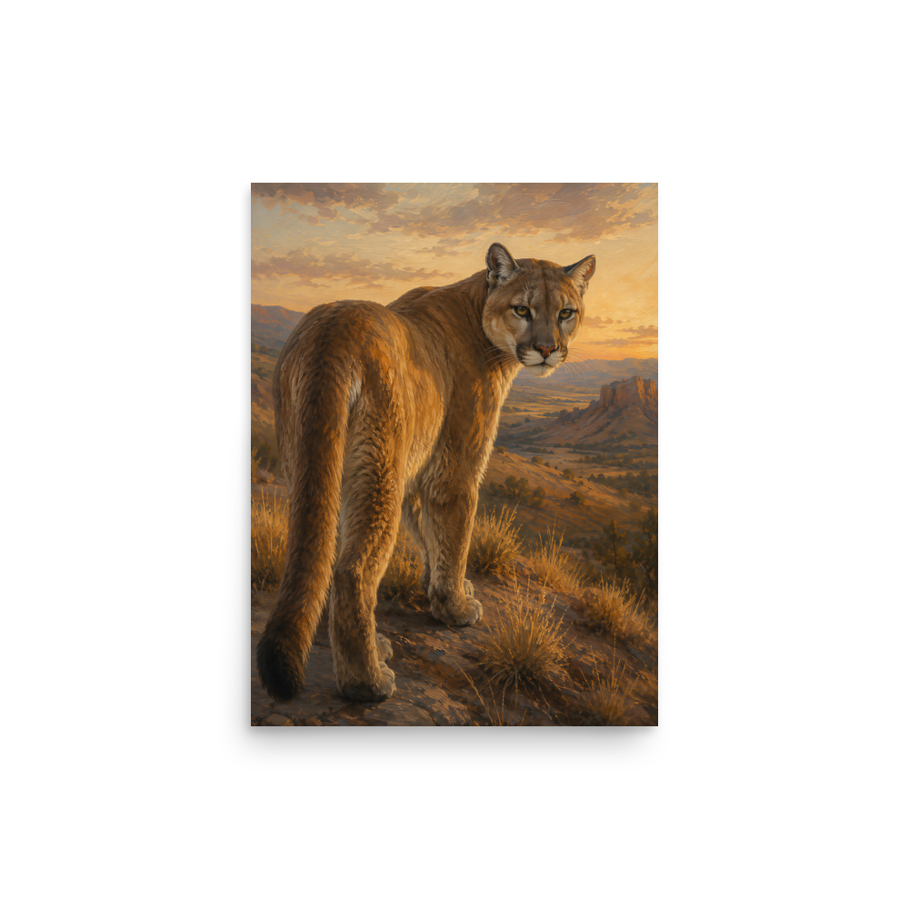 Mountain Lion Sunset Pride Poster