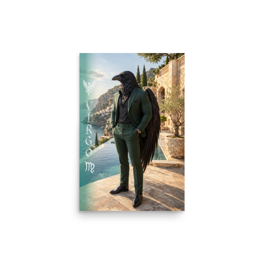 Virgo man raven king zodiac poster