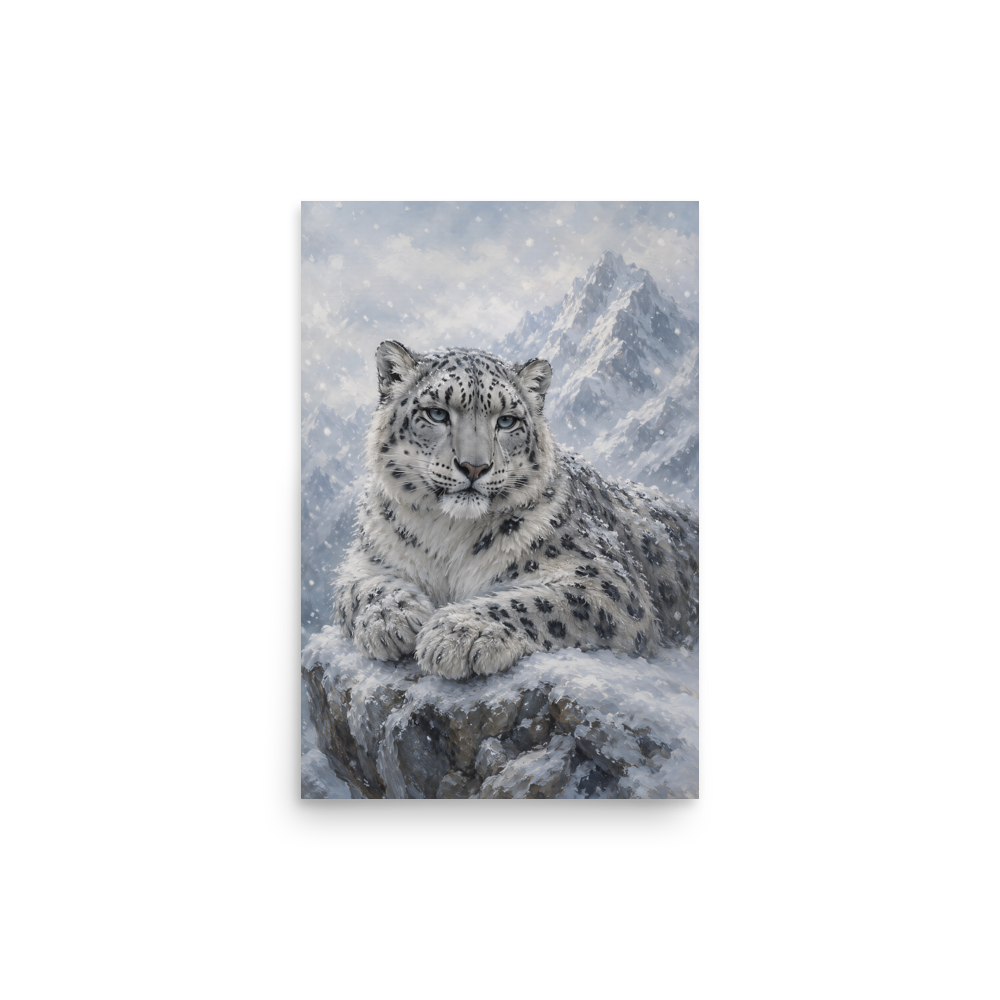 Snow Leopard Calm Poster