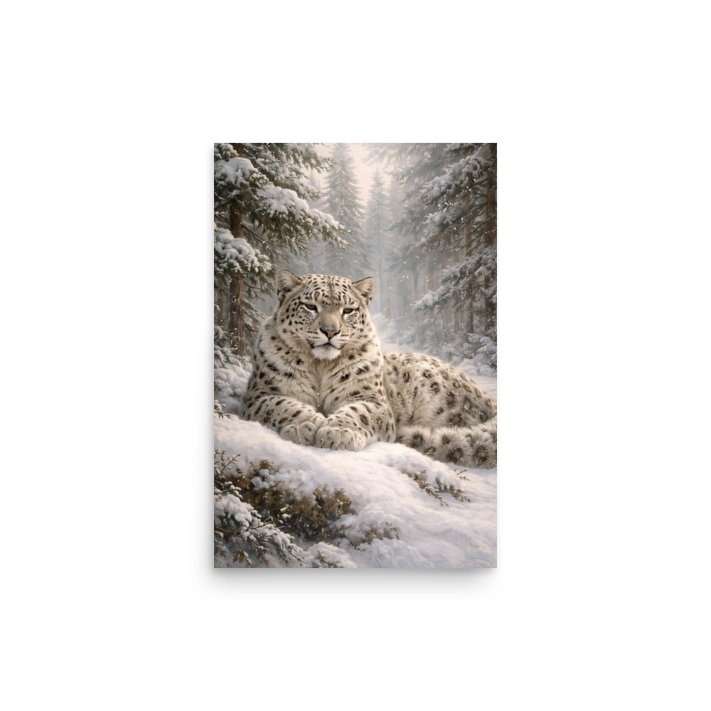 Snow Leopard Winter Calm Poster