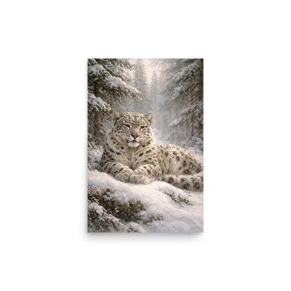 Snow Leopard Winter Calm Poster
