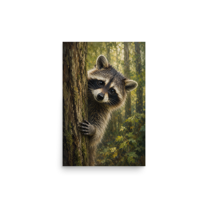 Raccoon Curiosity Poster