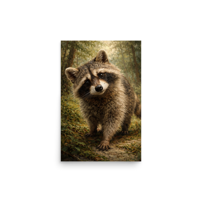 Raccoon Forest Curiosity Poster