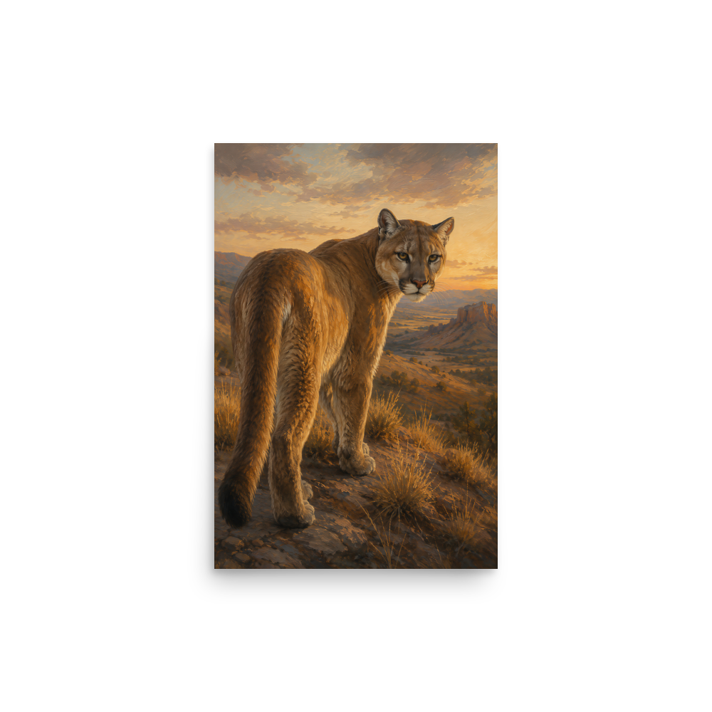 Mountain Lion Sunset Pride Poster