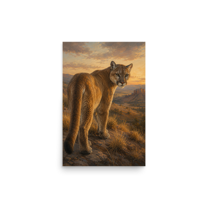 Mountain Lion Sunset Pride Poster