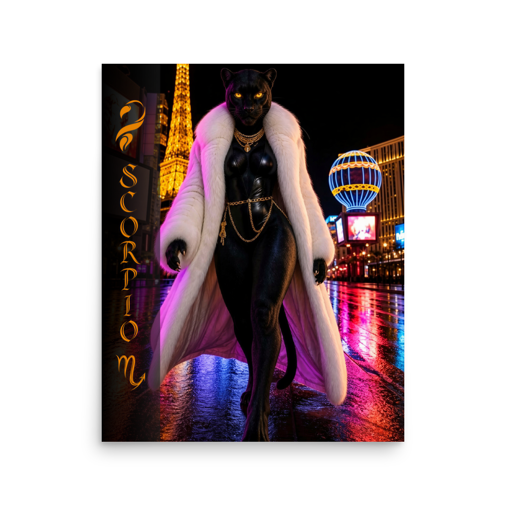 Scorpio woman black panther zodiac poster