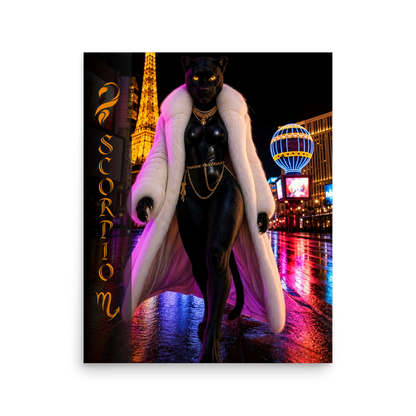 Scorpio woman black panther zodiac poster