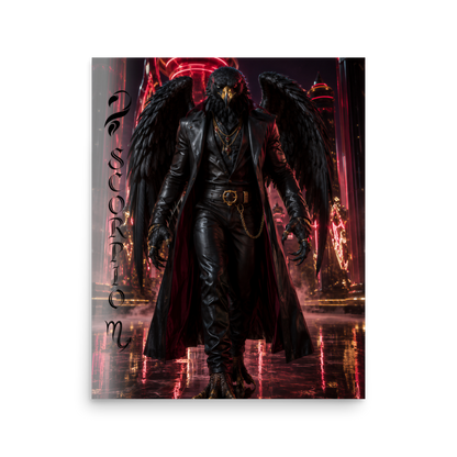 Scorpio man black eagle zodiac poster