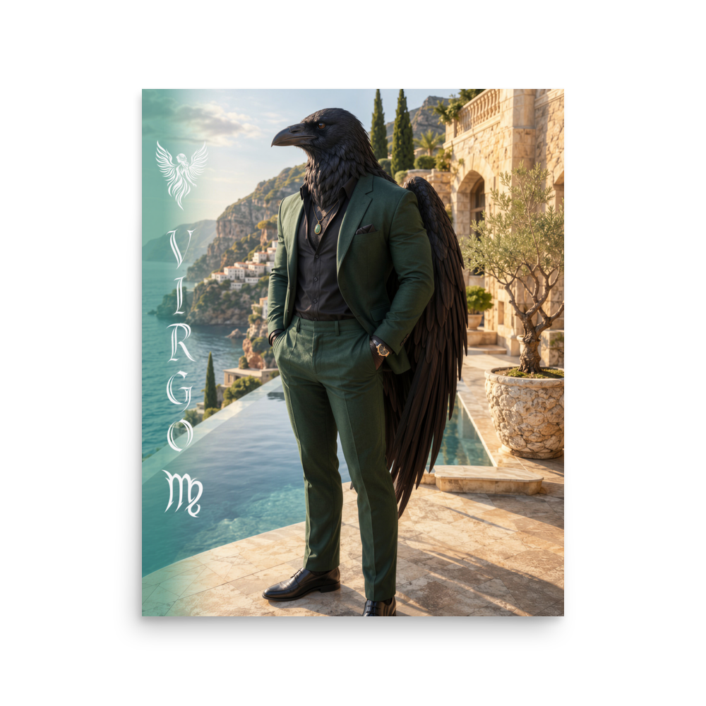 Virgo man raven king zodiac poster