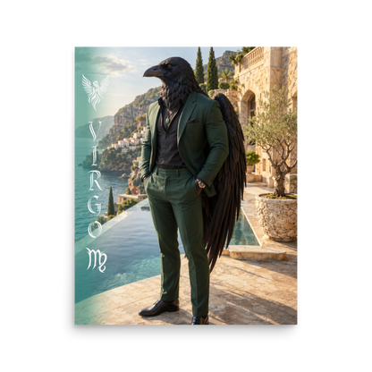Virgo man raven king zodiac poster