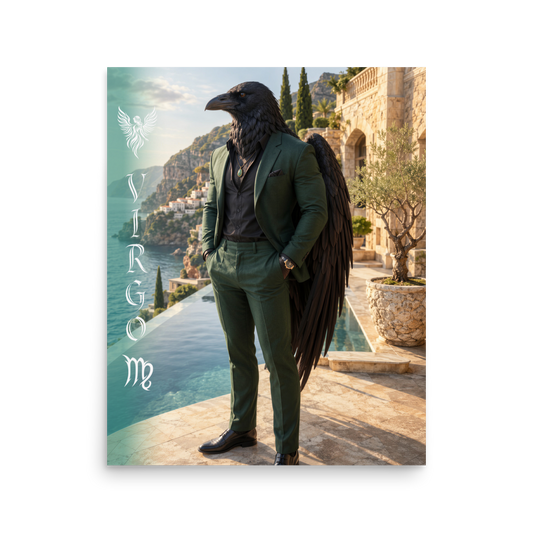 Virgo man raven king zodiac poster