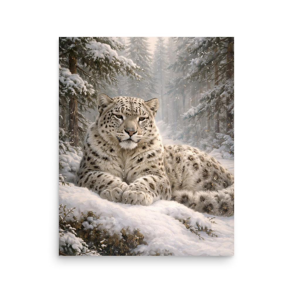 Snow Leopard Winter Calm Poster