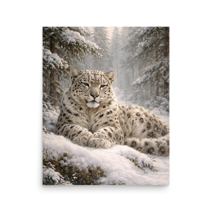 Snow Leopard Winter Calm Poster