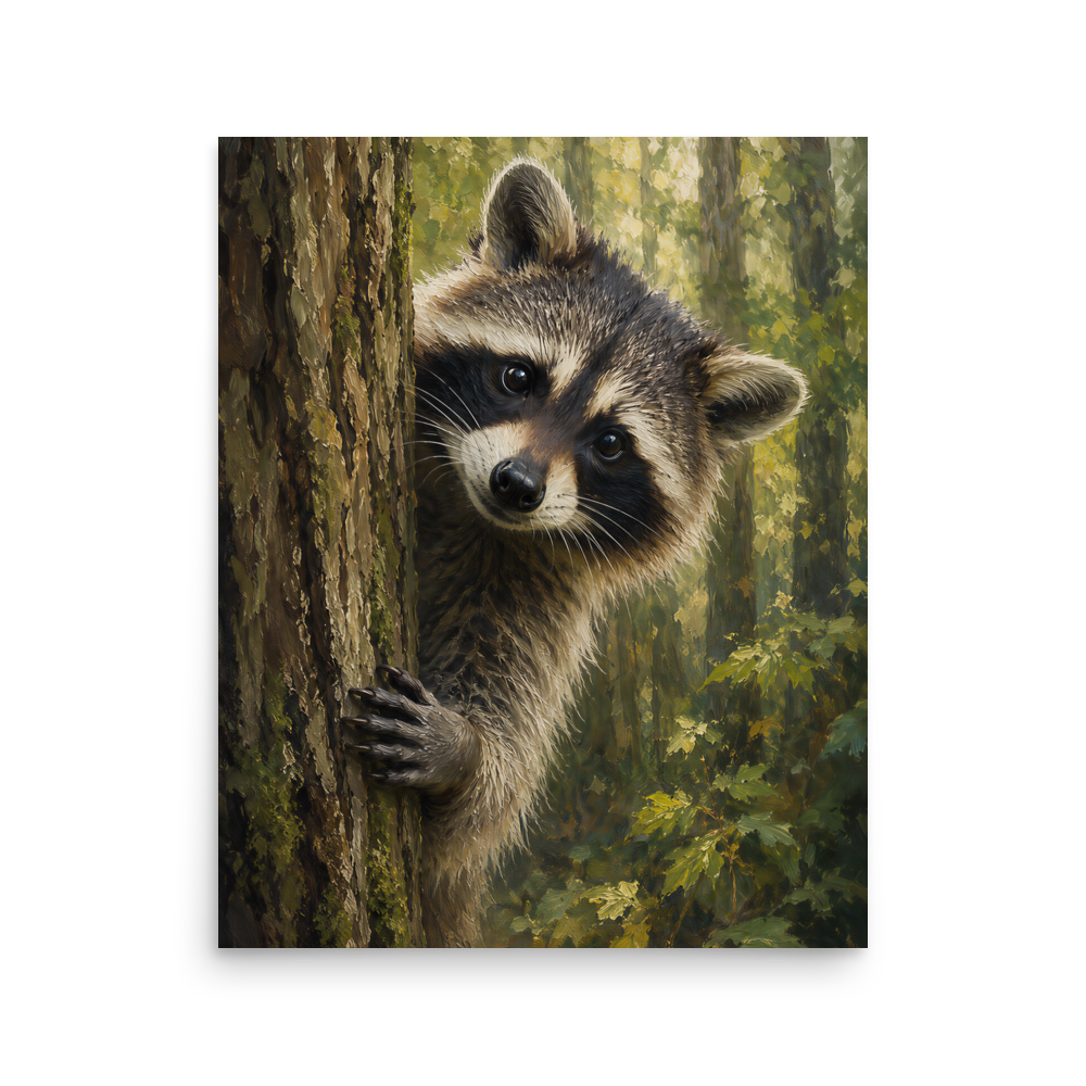 Raccoon Curiosity Poster