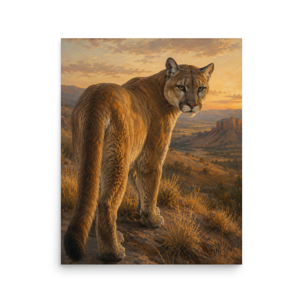 Mountain Lion Sunset Pride Poster