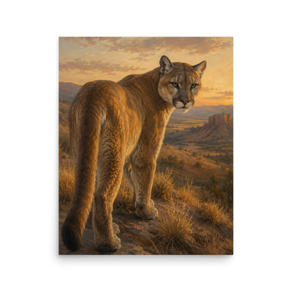 Mountain Lion Sunset Pride Poster
