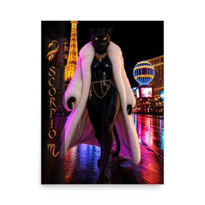 Scorpio woman black panther zodiac poster
