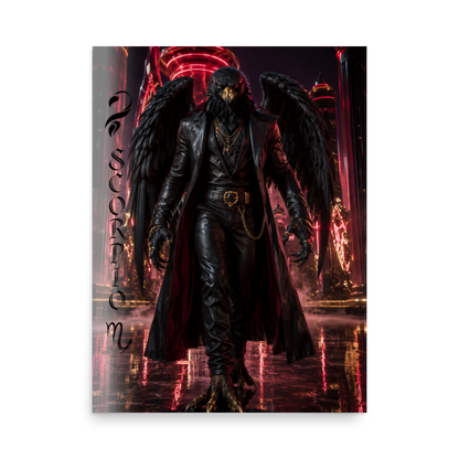 Scorpio man black eagle zodiac poster