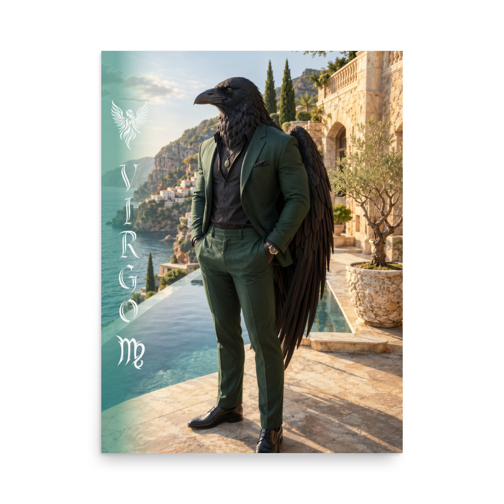 Virgo man raven king zodiac poster