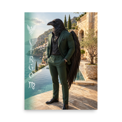 Virgo man raven king zodiac poster