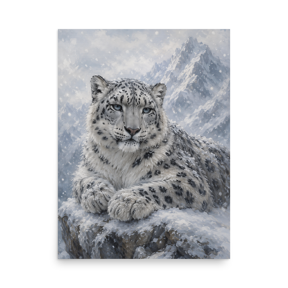 Snow Leopard Calm Poster