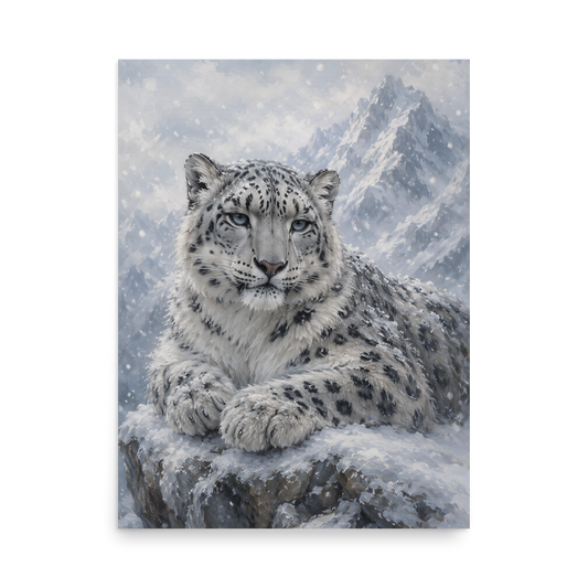 Snow Leopard Calm Poster