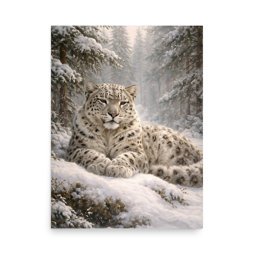 Snow Leopard Winter Calm Poster