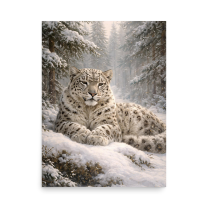 Snow Leopard Winter Calm Poster