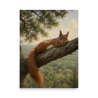 Squirrel Canopy Calm Poster