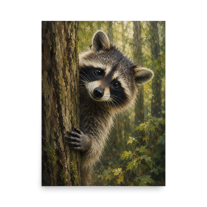 Raccoon Curiosity Poster